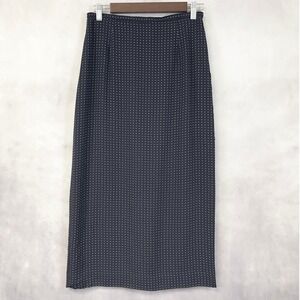Vtg Talbots Petites Silk Midi Skirt Women 6P Polka Dot Preppy Nautical Quiet Lux